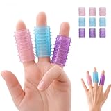 Textured Silicone Finger Sleeves for Anxiety, OCD, Nail Biting & Skin Picking – 9-Pack Fidget Support for Dermatillomania & Nervous Habits, Soft Stretchy Tactile Finger Covers