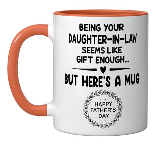 Taza cerámica para café 11 oz naranja y blanca miniatura 1