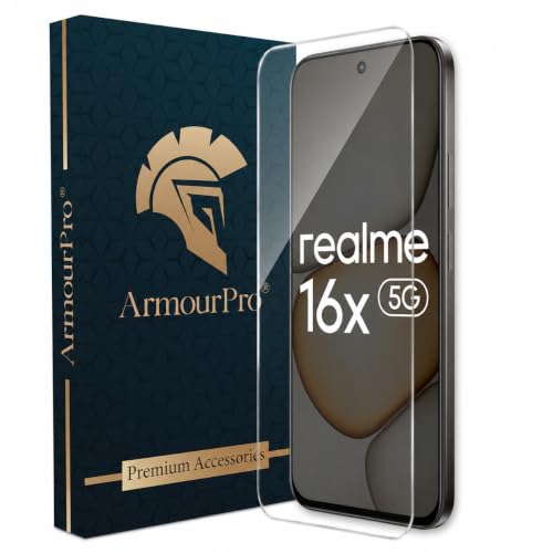 Image of ArmourPro 3D Borderless Tempered Glass for Realme 16x, HD Clear Curved Edge to Edge Screen Protector, 9H Hardness, Oleophobic Coating, Case Friendly | Pack of 1