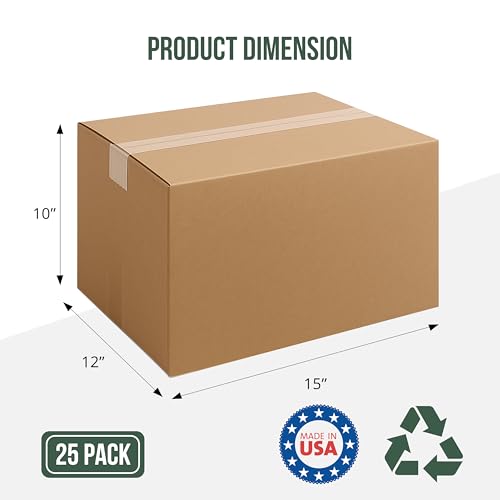 Image of 15x12x10 Shipping Boxes Moving Boxes, 25 Packs Medium Corrugated Cardboard Boxes Shipping Box Moving Box for Business Packaging Boxes
