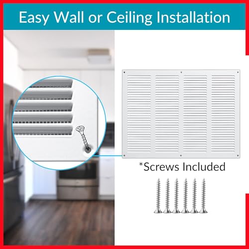 Grille de ventilation rectangulaire en métal laqué blanc robuste - 5