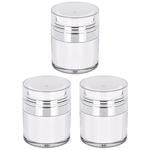 VOSSOT 3 Stück Airless Pumpspender Creme Spender Vakuumflasche FüR Creme Luftloses Pumpenglas Leer NachfüLlbare Reisecreme Flasche Tragbarer Kosmetischer BehäLter(30 ML) Transparent