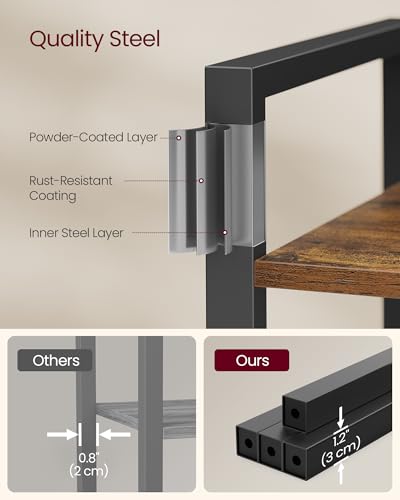 Image of VASAGLE 6-Tier Bookshelf, Bookcase with Steel Frame, Book Shelf for Living Room, Home Office, Study, 11.8 x 26 x 73.2 Inches, Industrial Style, Rustic Brown and Ink Black ULLS062B01