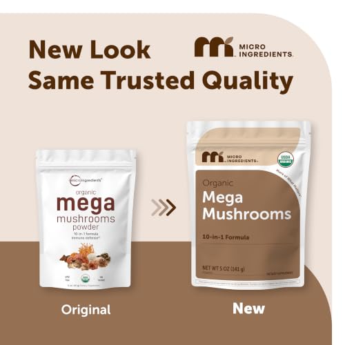 Micro Ingredients Organic Mega Mushroom Powder, 10-in-1 Mushroom Blend, 5oz - image 2