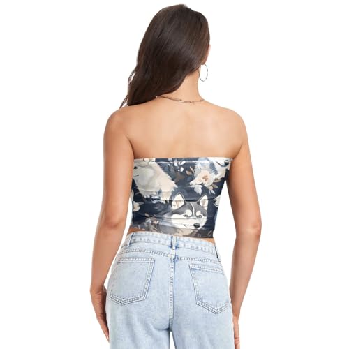 Vintage Birds Flower Butterfly Sexy Crop Tops for Women Sleeveless Strapless Seamless Bra Bra Cover Up for Lady Sports3