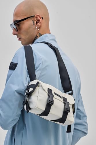 Image of SNITCH Multi-Pocket Travel Bag with Double Buckle, Adjustable Strap, Oval Shape, Lightweight