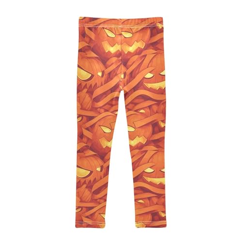 KLL Halloween Scary Pumpkin Girls Active Leggings Stretch Full Length Yoga Pants Sports2