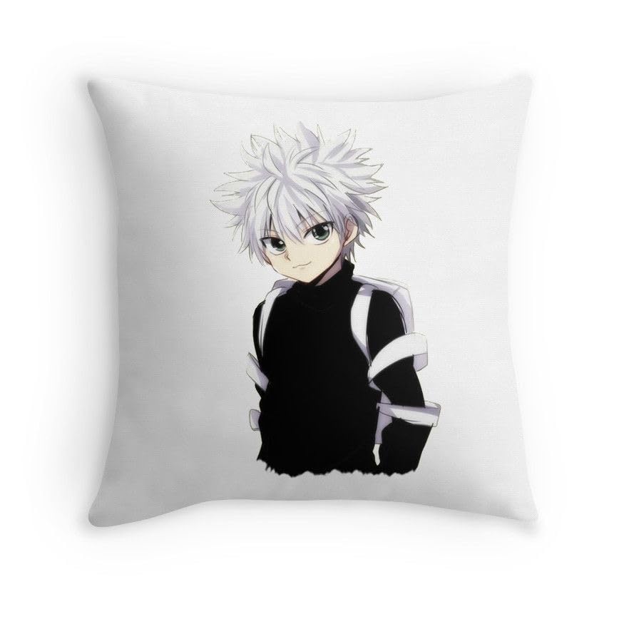 CRAFT MANIACS Hunter X Hunter 16 * 16 Pillow with Filler Inside for Manga Anime Lovers (Killua in Black)