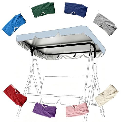 TAJMDGW Toldo De Repuesto Para Columpio Impermeable Protección UV Cubierta De Toldo Para Balancín De Jardín Funda De Repuesto Para Columpio De Hollywood(Sky blue,249x185cm(98x73inch))