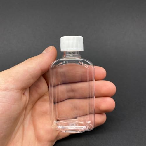 10 Adet 50 cc Yassı Plastik Pet Şişe, Beyaz Kapaklı, 50 ml