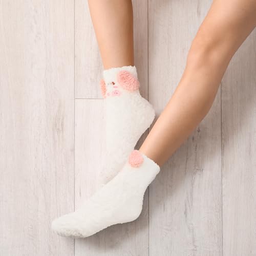 Image of Benefeet Sox Cute Fuzzy Socks for Women Girls - Fluffy Cozy Warm Winter Funny Animal Slipper Plush Sleeping Socks
