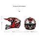Motorradhelm Kinder, Fullface Downhill Motocross Helm, Jugend Crosshelm Helm Motorrad MTB Enduro Quad, Für Mountainbike MTB ATV Bergbuggy Sport Schutz, Mit Handschuhe Maske Brille(Red,S(52-53CM))