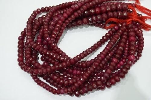 Rubis teint en perles facettées de 9-12 mm pour création de bijoux DIY