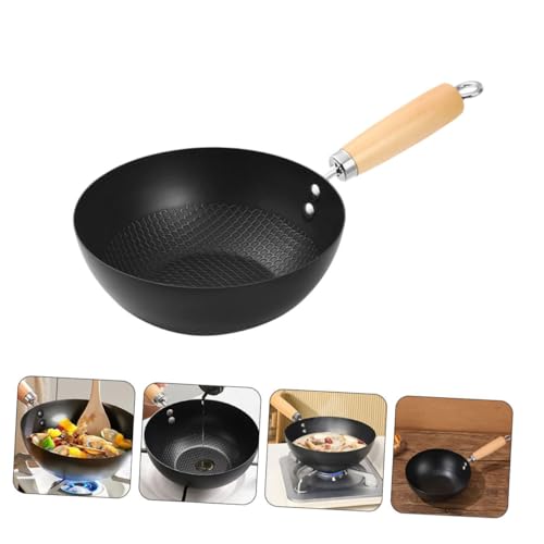 Wok con fondo plano sin recubrimiento antiadherente de hierro miniatura 7
