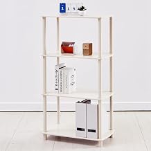 TRES BELLE Multipurpose Display Shelf,Steel Leg Storage Shelves,Book Shelf,for Organization and Storage,Home, Kitchen,Bath,Living Room,Garage,Home Office,Warehouse Organigation Ivory, ONE Size, 4