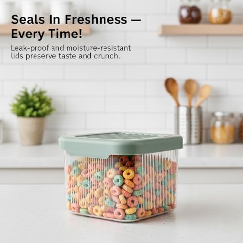 Image of Raawan Plastic Storage Containers Set for Kitchen | Leak-Proof Pantry Organizers for Grains, Pulses, Cereals, and Dry Fruits | Durable, Space-Saving Design (4, 510)