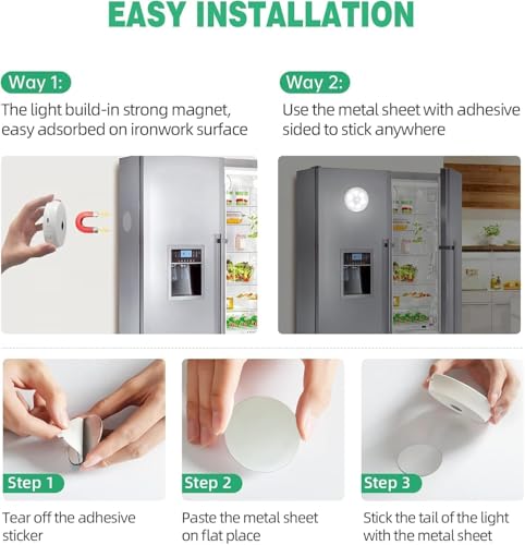 Image of Motion Sensor Light for Home (Pack 4) with USB Charging Wireless Self Adhesive LED Body Induction Lamp Sensor Light for Wardrobe Lights with Sensor Night Light for Cupboard Stairs (Round) (4)