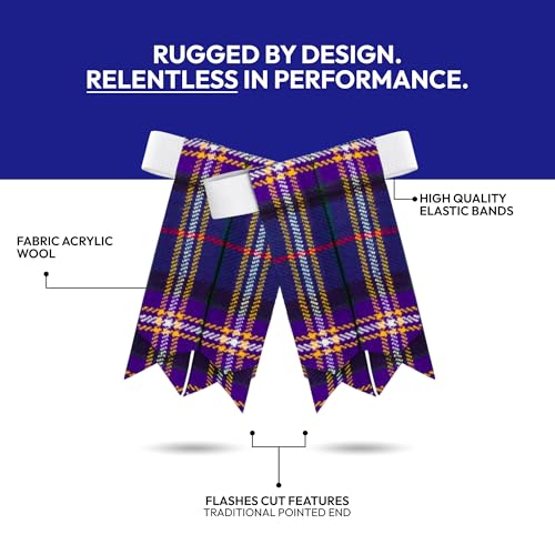Image of Scottish Tartan Kilt Flashes with Elastic Adjusters