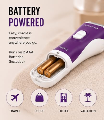 Image of Remington Smooth & Silky Electric Shaver for Women, 3-Blade Battery Operated Foil Shaver and Bikini Trimmer, Shave Wet or Dry