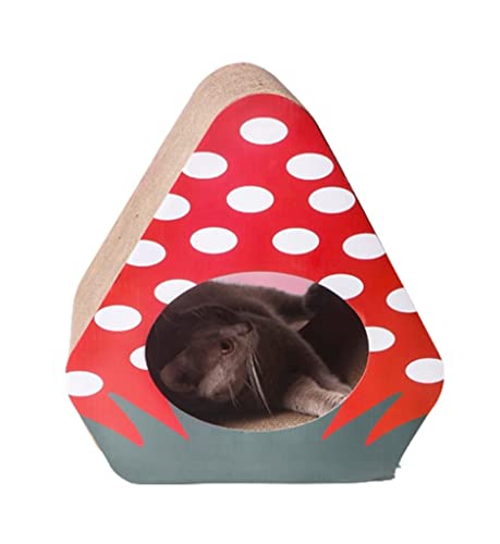 Griffoir pour chat en carton ondulé stable et robuste pour grand chat lourd rosso