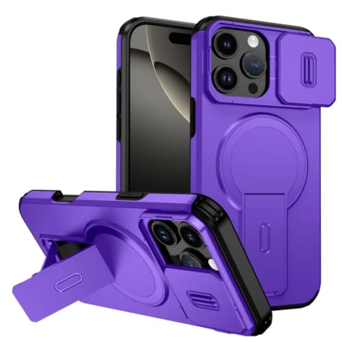 Étui magnétique iPhone 16 Plus violet anti rayure avec béquille intégrée