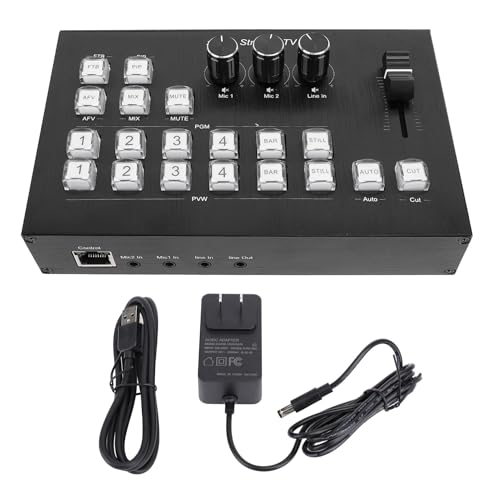 HD Multimedia Live Stream Switcher, 4 Input 2 Output, 1080P 60Hz, with Intuitive Control Panel, for Real Time Live Streaming and Events