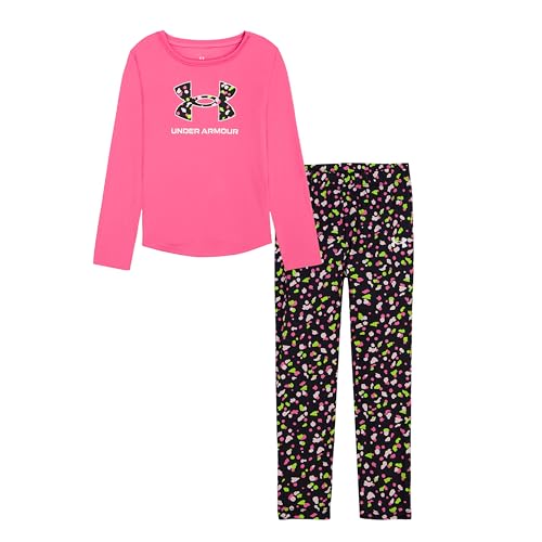 Image of Under Armour Girls' 2-piece Long Sleeve Tee and Leggings Set, Soft & Comfortable