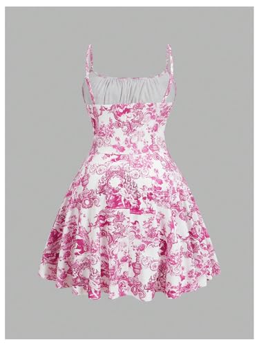 Image of Verdusa Women's Plus Size Floral Summer Dresses Boho Short Sundress Holiday Cami Flowy Dress