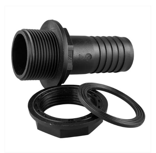Tank Connector with Washer & Nut 2" BSPM - 2" Barb | Pipe Connector for Water Tanks, Irrigation, IBC, Garden & Industrial Use