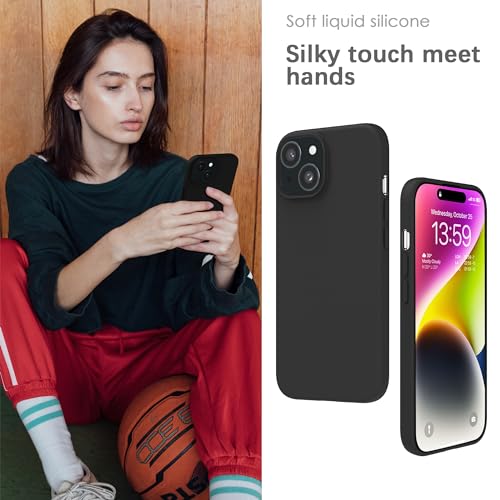 Image of YATWIN Silicone Back Case for iPhone 13 Mini, Soft-Touch Phone Back Cover for Apple iPhone 13 Mini - Black