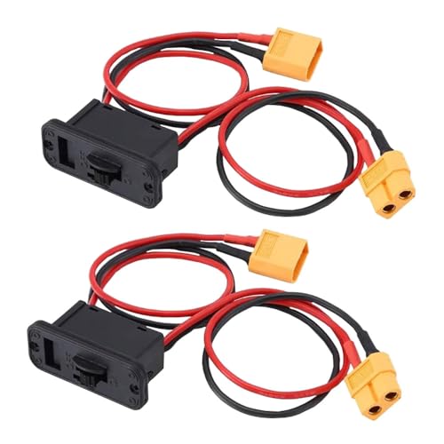 2Pcs RC Airplane Switch, Heavy Duty Large Current RC Airplane Model Switch Battery On/Off Connector...