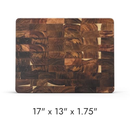Tabla de Cortar Extra Grande de Madera de Acacia Yatoshi Knives con Asas Integradas – Tablero de Carnicero de Grano Final A Rayas, Tabla Reversible para Carne, Pan y Verduras – Tabla Profesional Pesada y Premium miniatura 5