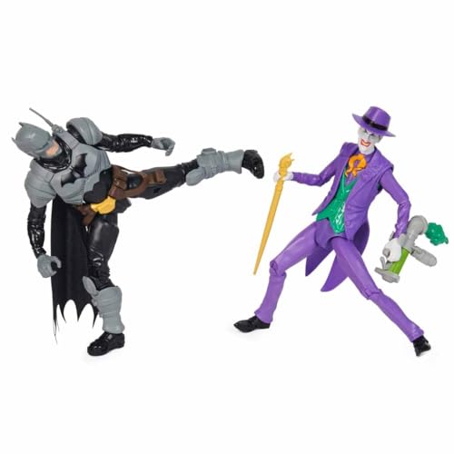DC Batman - Figurine Articulée Batman VS Le Joker 30 Cm - Figurines + Accessoires - Créez Vos Aventures Et Combats - Super Héros Et Super Vilain - Jouet À Collectionner - Jouet Enfant 4 Ans Et +