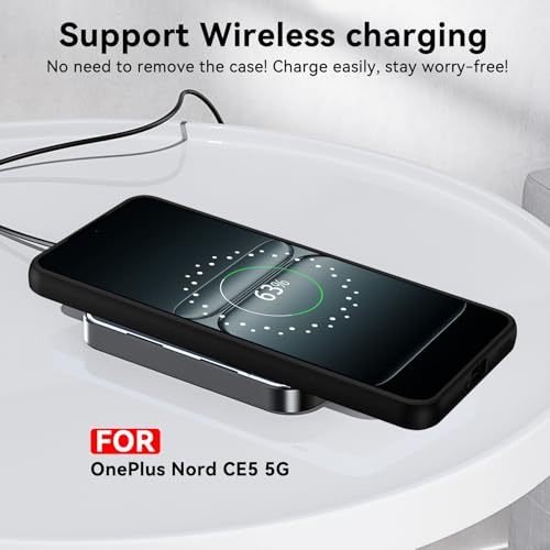 Image of BENTOBEN Hybrid Translucent Matte Back Cover Case for OnePlus Nord CE 5 5G, Full Body Camera Protection, Wireless Charging Compatible, Armor Shockproof Bumper Case for OnePlus Nord CE 5 5G, Black