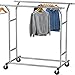 Simple Houseware Heavy Duty Double Rail Clothing Garment Rack, Holds Up to 200 lbs, 43 to 67 Inches Extendable Rod, Chrome