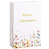 Crisky Badass Affirmation Cards for Women, 50 Pack Daily Affirmations, Encouragement Rebel Bloom Motivation Cards with Edgy Positive Quotes, Inspirational Gifts for Women, best friends, Girls