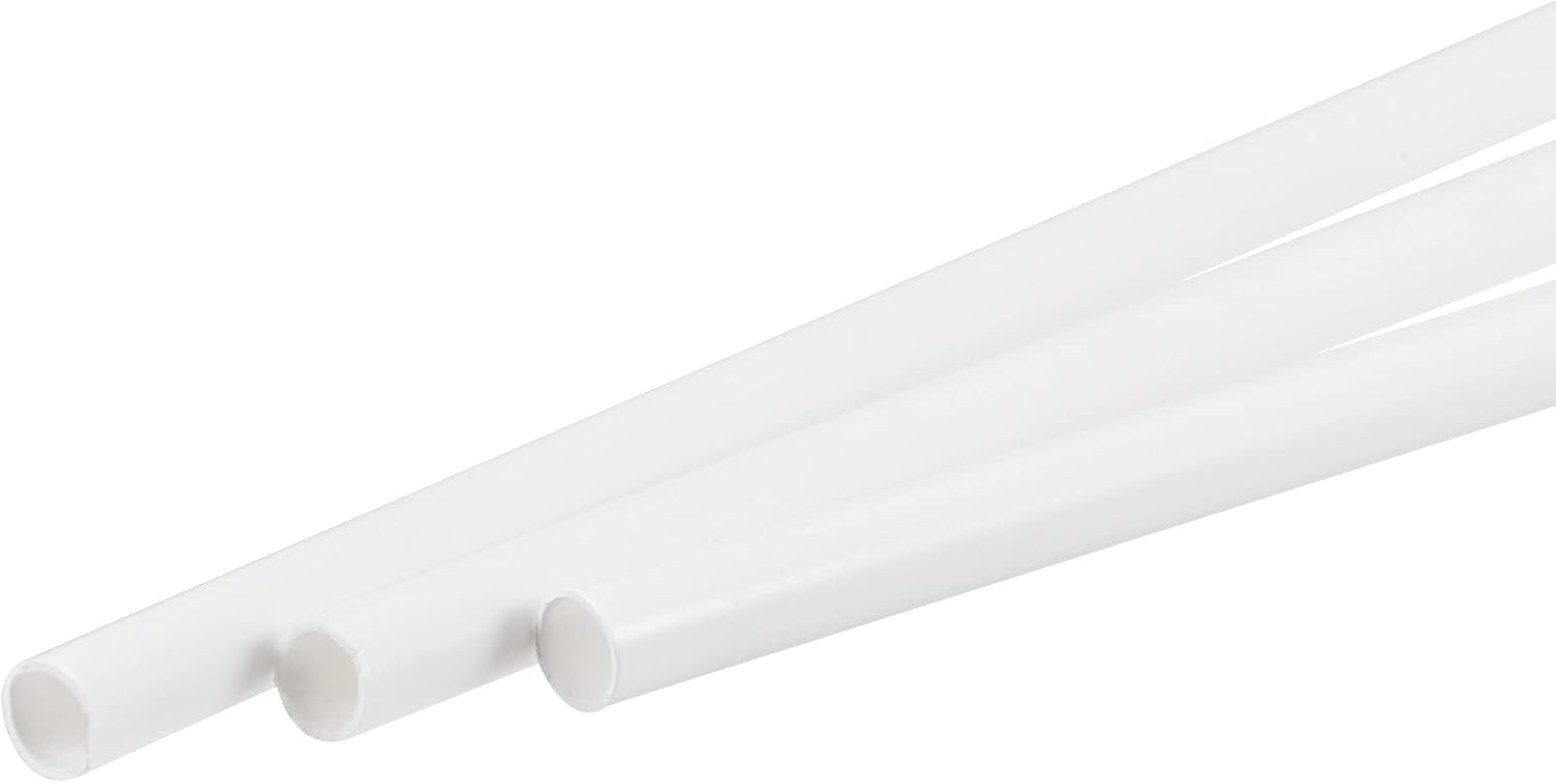 MECCANIXITY Plastic Model Tube ABS Round Tube 1/4" OD 10" White Easy Processing for Architectural Model Making DIY 3 Pack