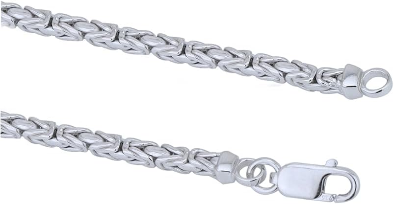 Vanbelle Sterling Silver Jewelry - Rhodium Plated with 925 Stamp - Solid Byzantine Handmade Chain Bracelet - Elegant handcrafted for Women and Men - 7.50" - Image 3