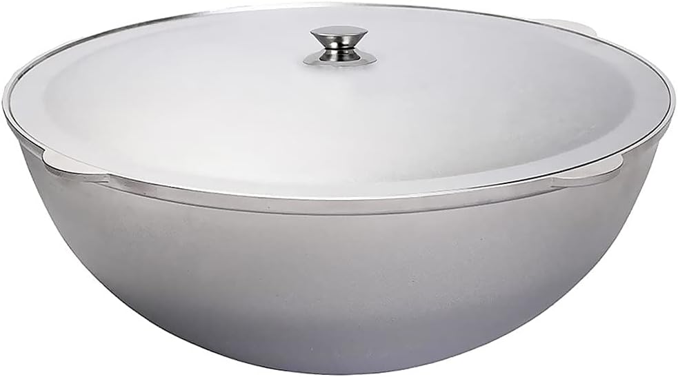 TM KUKMARA Aluminum Wok Kazan Cast Aluminum Kazan Cooking Pot with Lid 15 L Camping Cookware Kitchen Pot