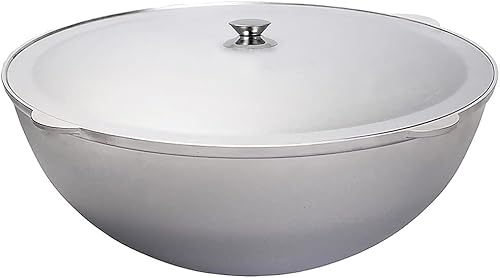 TM KUKMARA Wok Kazan de aluminio fundido de aluminio Kazan olla de cocina con tapa 15 L utensilios de cocina de camping olla