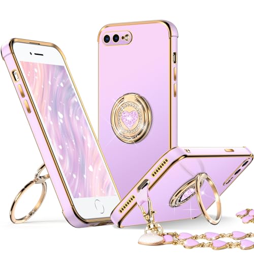 Coque de protection de luxe pour iPhone 8 Plus finition brillante et béquille