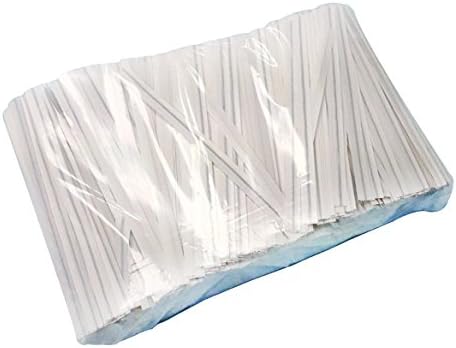 NiftyPlaza 4" Length 500 Twist Ties, Plastic Coated, No Rip, Paper Ties Cello General use, Party Favor Treat Bags, Small Orders Packaging (500 White Twist Ties)