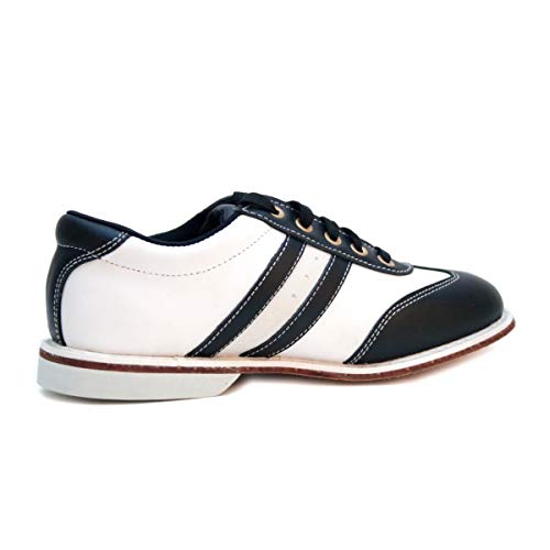 Bowlio Torino Unisex Leather Bowling Shoes - Black/White3
