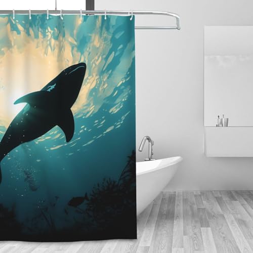 Rideau de douche d'hiver en tissu de qualité supérieure imperméable et lavable 183 cm