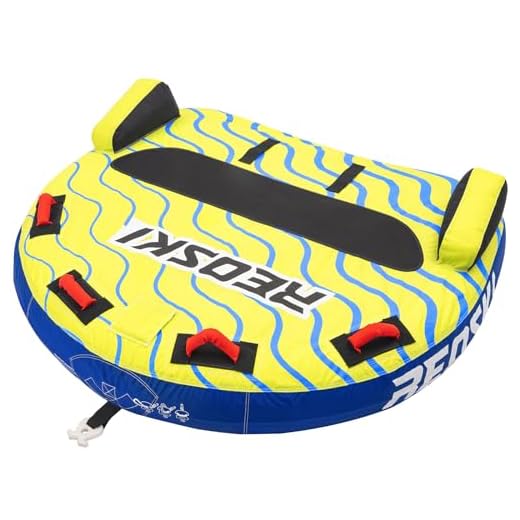 REOSKII (2023 Upgrade) Towable Tubes for Boating 2 Person, Heavy Duty Boat Tubes and Towables, Inflatable Water Tubes for Boats to Pull with Fins, Drainage, Quick Connector, Large Capacity