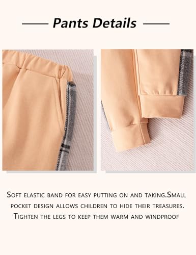 Image of Toddler Boy Clothes Plaid Hooded Shirt White T-shirt Top and Solid Color Pants 3Pcs Winter Boys Clothes