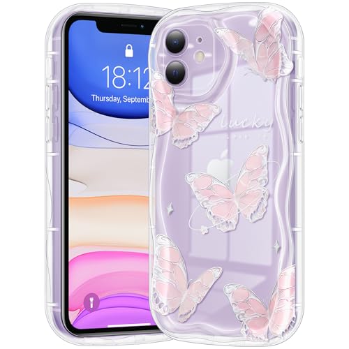 Coque iPhone 11 joli motif papillon rose, idée cadeau idéale pour femme