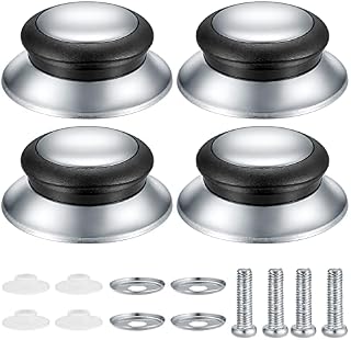 4 Pcs Pot Lid Knobs, Universal Pot Lid Handle Covers, Heat Resistant Kitchen Cookware Pan Lid Cover Hand Grip Replacement Knobs Handles for Frying Pan Saucepan Lid Cover Handles Knobs