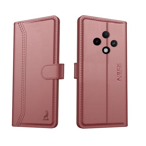Image of AIBEX Compatible for Oppo F27 5G Flip Cover Leather Finish with Magnatic Closure | Inside TPU with Card Pockets | Wallet Stand | Complete Protection Flip Case -Brown
