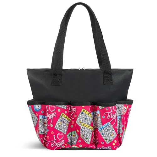 Bolsa Tote I Love Bingo Rosa con 10 Bolsillos